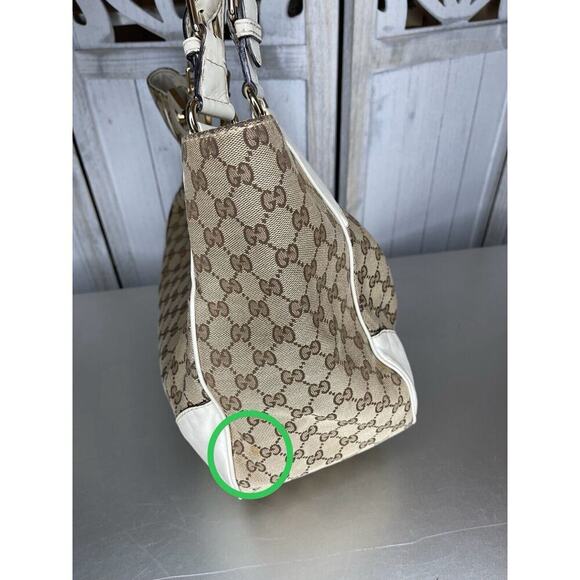 Gucci GG Canvas & Leather Charlotte Medium Shoulder Bag Monogram Hobo - Picture 10 of 16